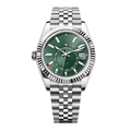 Global Traveller 42 – Green Sunburst Dial | Stainless Steel Jubilee Bracelet & Fluted Bezel